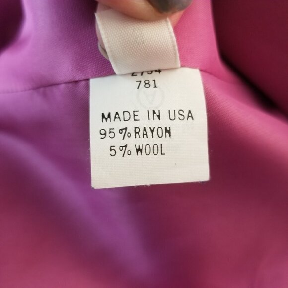 Doncaster Blazer Womens 8 Purple Pink Chenille Tweed Open Jacket - Picture 6 of 12